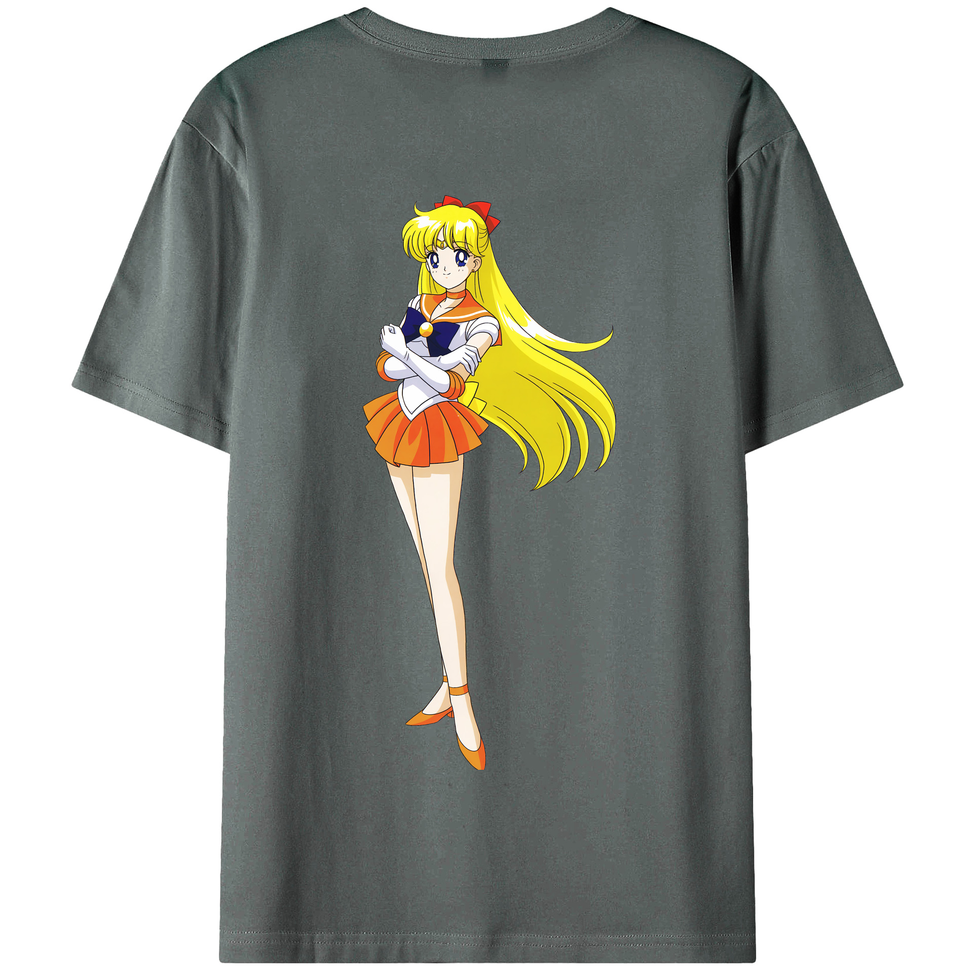 （画像用） 美少女戦士セーラームーン 愛野 美奈子 あいの みなこ Sailor Moon Aino Minako 綿100％半袖Tシャツ（背面プリント）